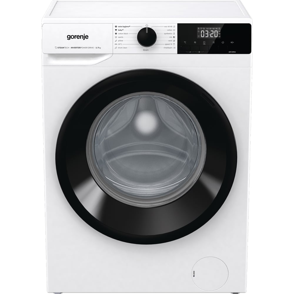 Masina de spalat rufe frontala slim GORENJE WNHEI74SAS, SteamTech, 7 kg, 1400rpm, Clasa A, alb