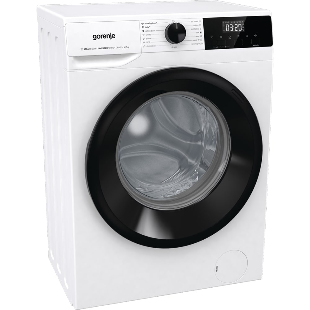 Masina de spalat rufe frontala slim GORENJE WNHEI74SAS, SteamTech, 7 kg, 1400rpm, Clasa A, alb