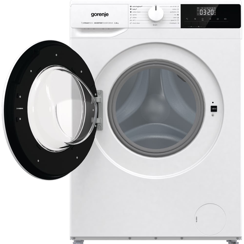 Masina de spalat rufe frontala slim GORENJE WNHPI62SCS, SteamTech, 6 kg, 1200rpm, Clasa C, alb