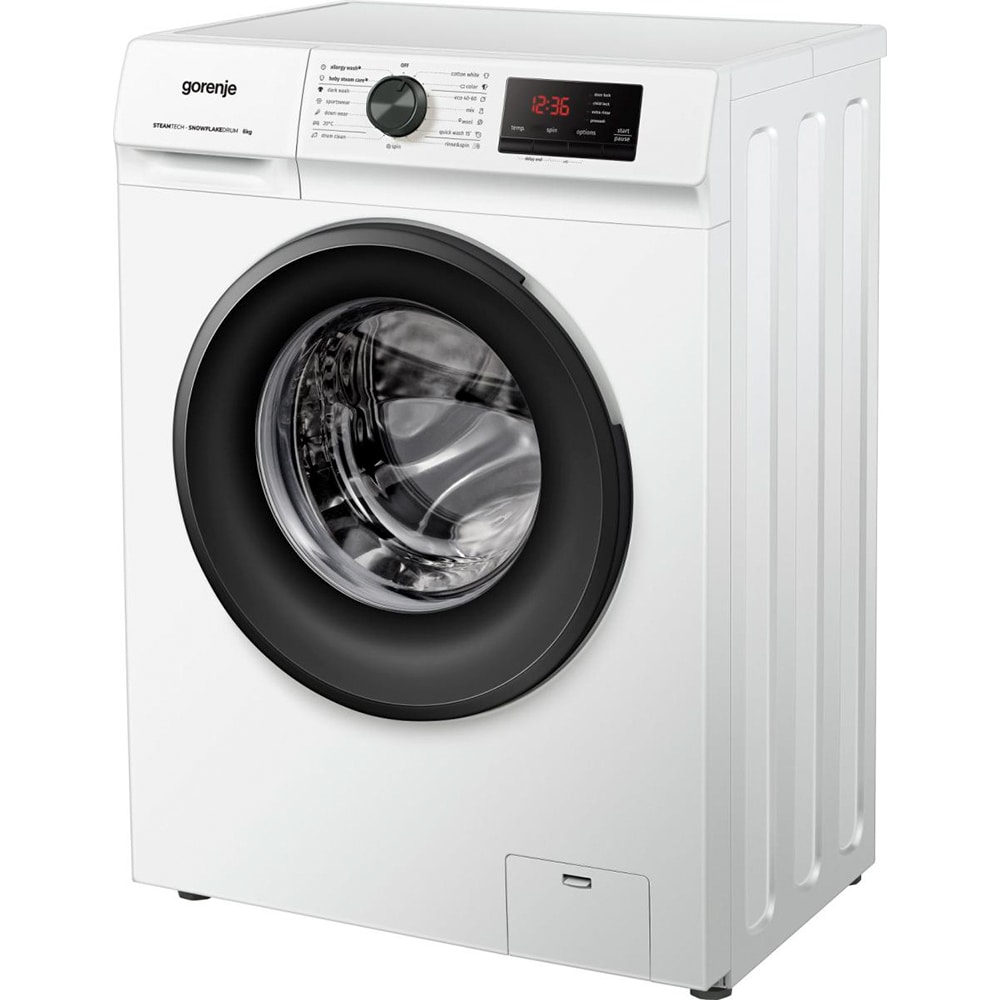 Masina de spalat rufe frontala slim GORENJE WNHVB60SES, SteamTech, 6 kg, 1000rpm, Clasa E, alb