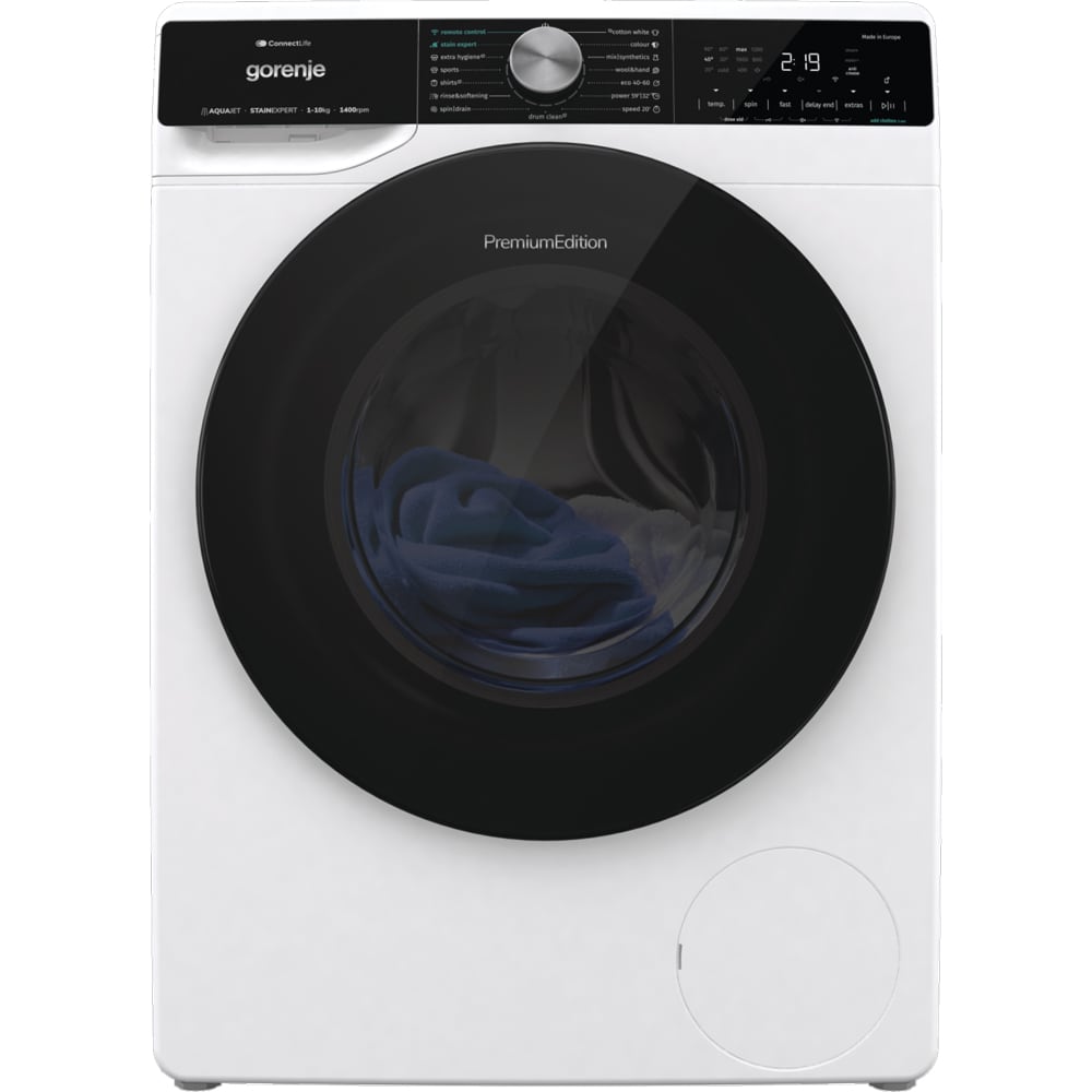 Masina de spalat rufe frontala GORENJE WNS14A4TWIFI, SteamTech, 10 kg, 1400rpm, Clasa A, Wi-Fi, alb