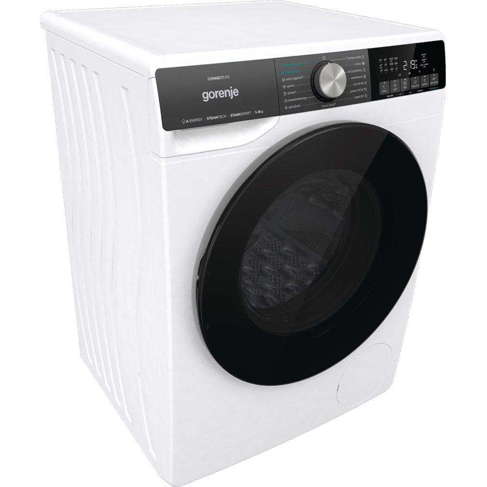 Masina de spalat rufe frontala GORENJE WNS84ATWIFI, SteamTech, 8 kg, 1400rpm, Clasa A, alb