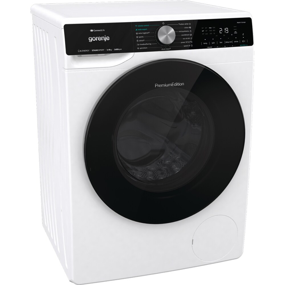 Masina de spalat rufe frontala GORENJE WNS84ATWIFI, SteamTech, 8 kg, 1400rpm, Clasa A, alb