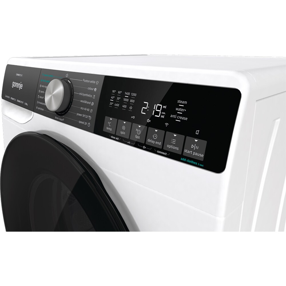 Masina de spalat rufe frontala GORENJE WNS84ATWIFI, SteamTech, 8 kg, 1400rpm, Clasa A, alb