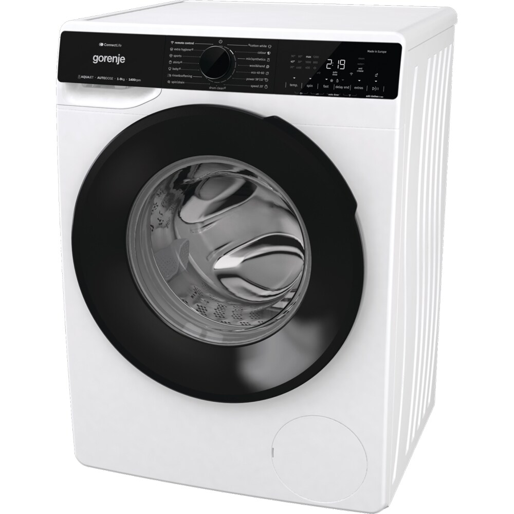 Masina de spalat rufe frontala GORENJE WPNA94A1ALPWIFI, SteamTech, 9 kg, 1400rpm, Clasa A, Wi-Fi, alb