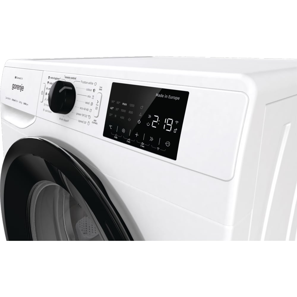 Masina de spalat rufe frontala GORENJE WPNEI74A1SWIFI, SteamTech, 7 kg, 1400rpm, Clasa A, Wi-Fi, alb