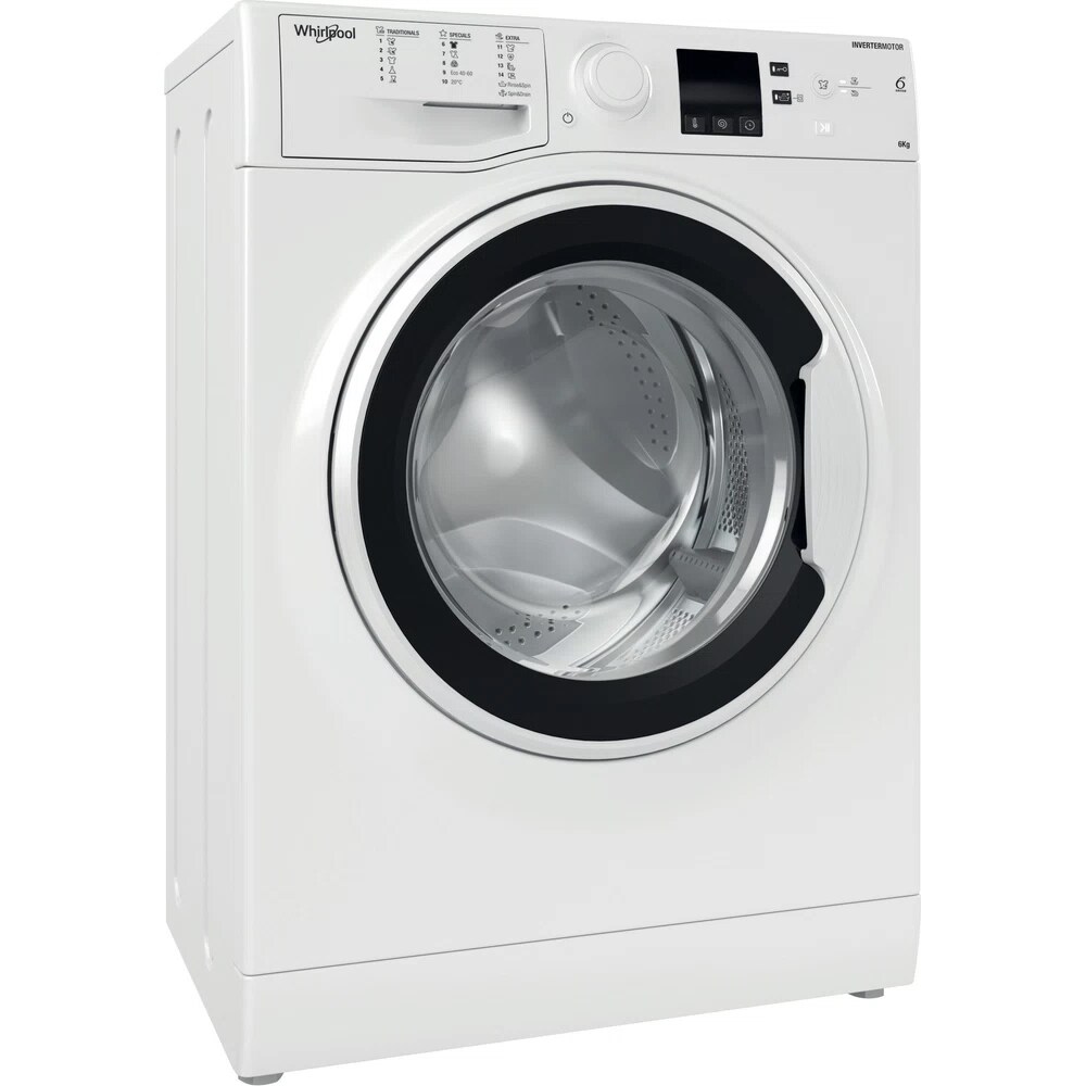 Masina de spalat rufe frontala slim WHIRLPOOL WRBSS 6249 W EU, 6th Sense, 6 kg, 1200rpm, Clasa C, alb