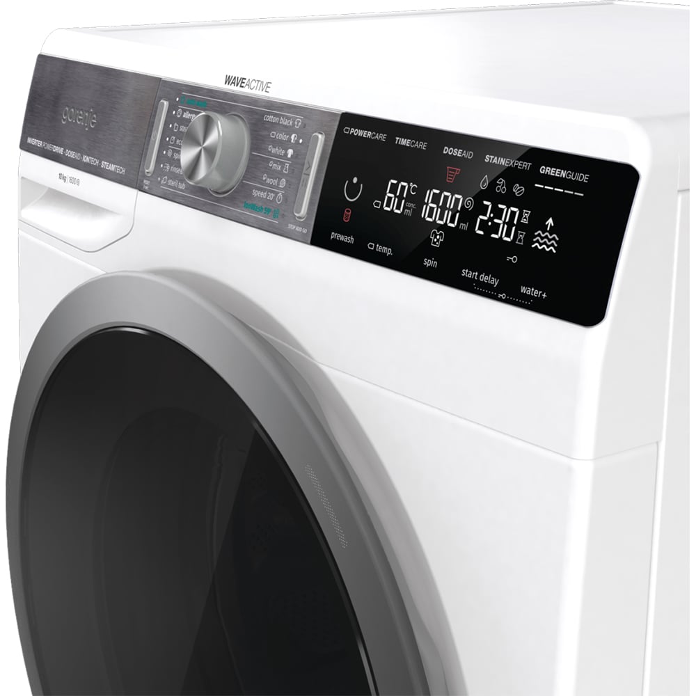 Masina de spalat rufe frontala GORENJE WS168LNST, WaveActive, IonTech, 10 kg, 1600rpm, Clasa B, alb
