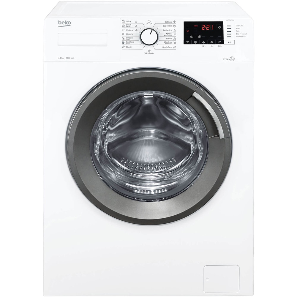 Masina de spalat rufe frontala slim BEKO WUE7512XAW, 7 kg, 1000rpm, Clasa E, alb