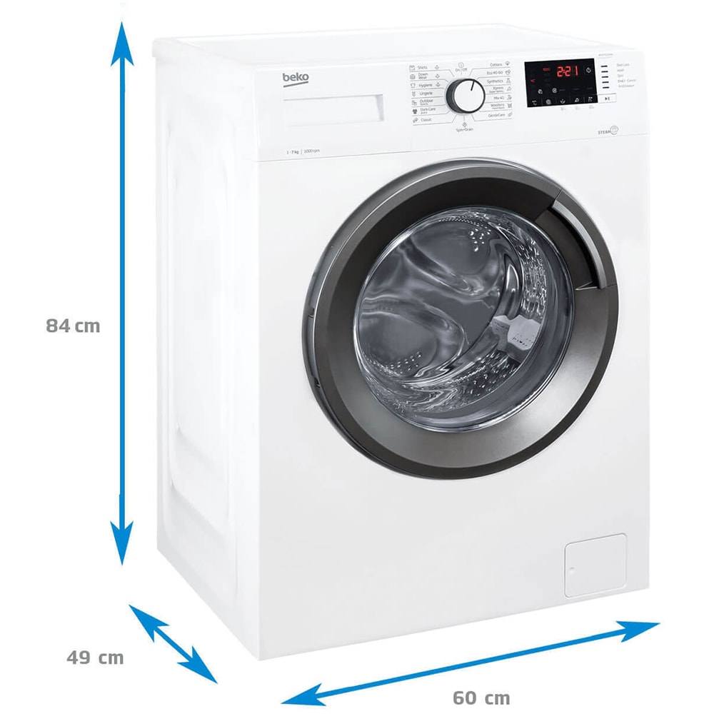 Masina de spalat rufe frontala slim BEKO WUE7512XAW, 7 kg, 1000rpm, Clasa E, alb