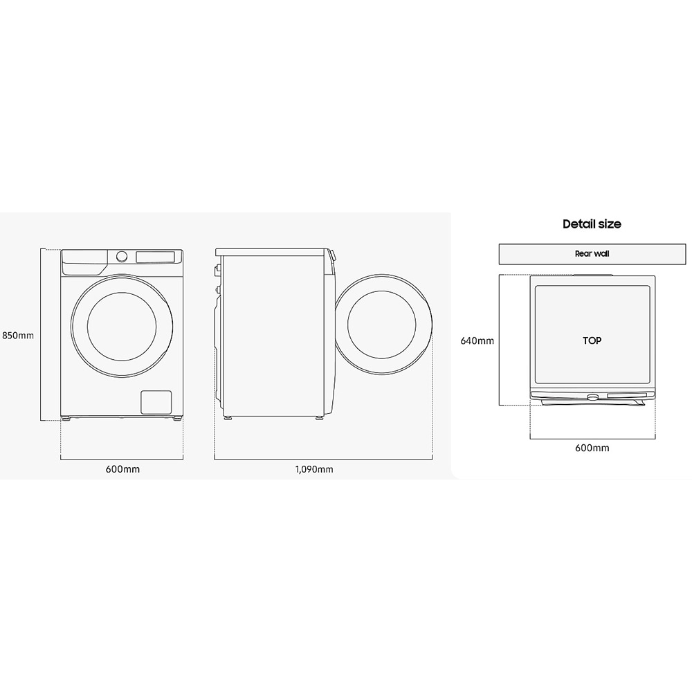 Masina de spalat rufe frontala SAMSUNG WW90T534DAWCS7, AI Control, Eco Bubble, 9 kg, 1400rpm, Clasa A, alb