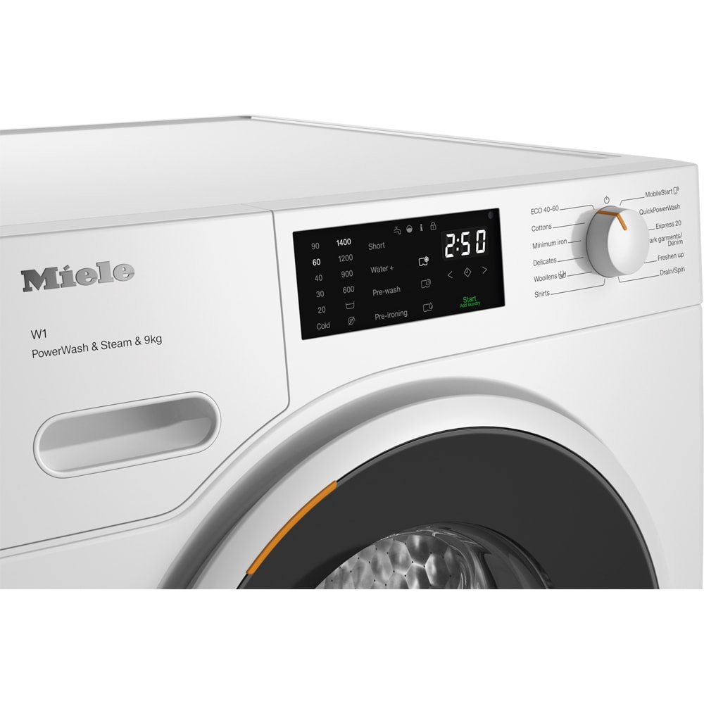 Masina de spalat rufe frontala MIELE WWD380 WCS PWash, SteamCare, 9 kg, 1400rpm, Clasa A, Wi-Fi, alb
