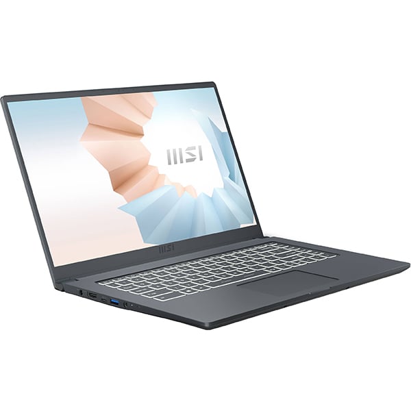 Laptop MSI Modern 15 A5M-245XRO, AMD Ryzen 7 5700U pana la 4.3GHz, 15.6" Full HD, 16GB, SSD 1TB,  AMD Radeon Graphics, Free DOS, Carbon Gray