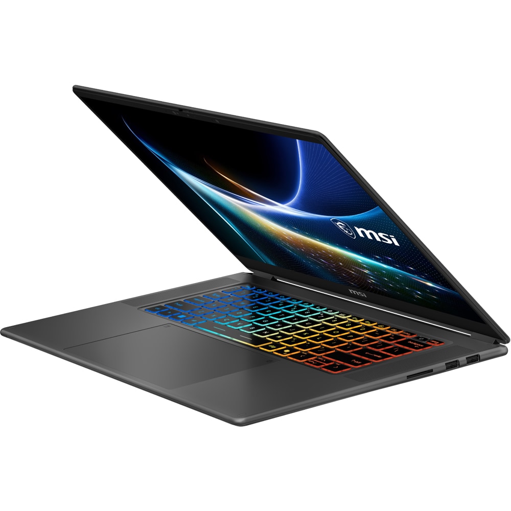 Laptop MSI Prestige N16 Flip AI+ C1XMT-228ROY, NVIDIA RTX Spark pana la 4GHz, 16" 2.8K OLED, 64GB, SSD 1TB, NVIDIA Blackwell RTX 6144-core GPU, Windows 11 Pro, Platinum Gray
