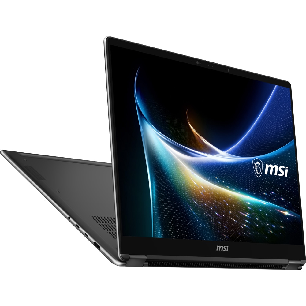 Laptop MSI Prestige N16 Flip AI+ C1XMT-228ROY, NVIDIA RTX Spark pana la 4GHz, 16" 2.8K OLED, 64GB, SSD 1TB, NVIDIA Blackwell RTX 6144-core GPU, Windows 11 Pro, Platinum Gray