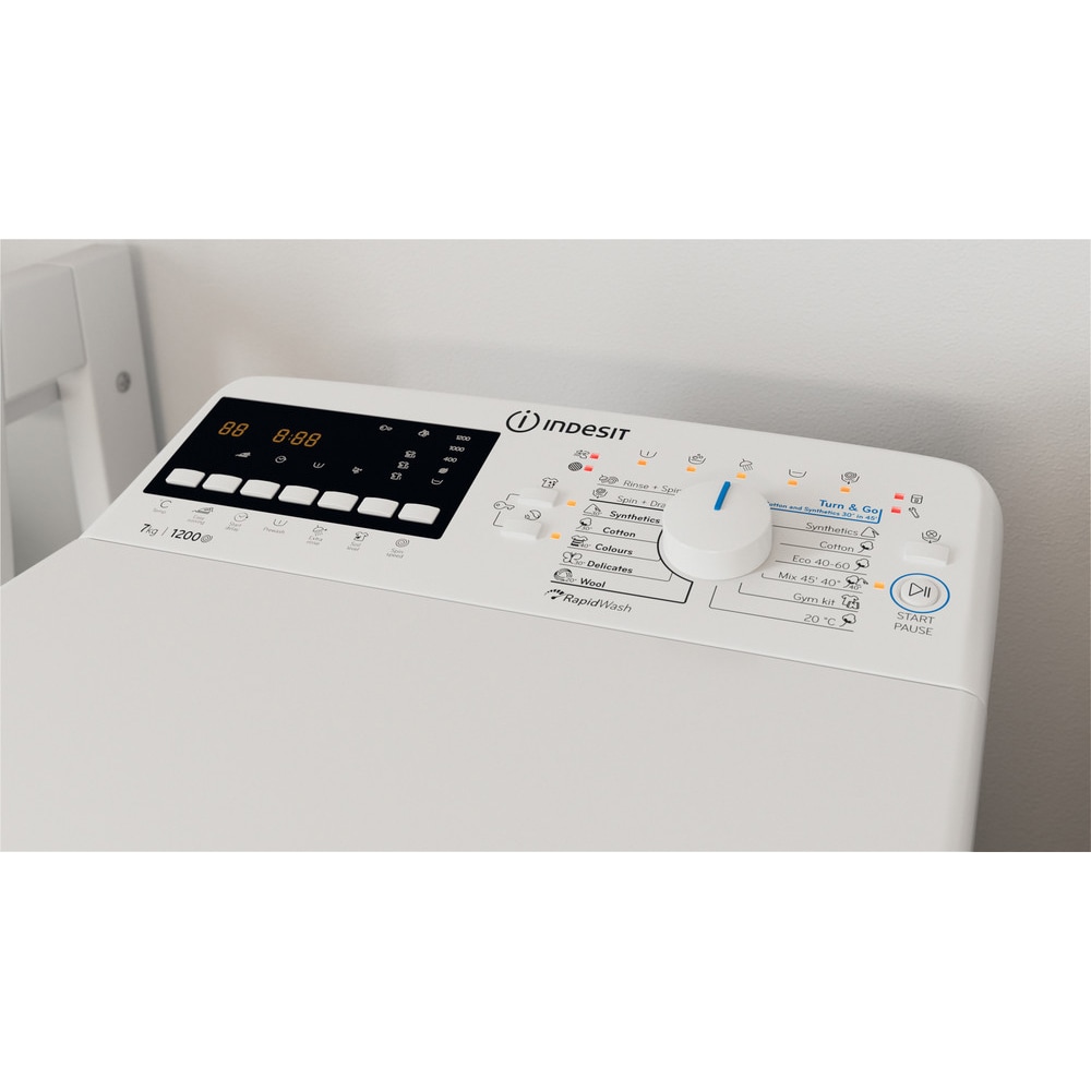 Masina de spalat rufe verticala INDESIT BTW B7220P EU/N, 7 kg, 1200rpm, Clasa E, alb