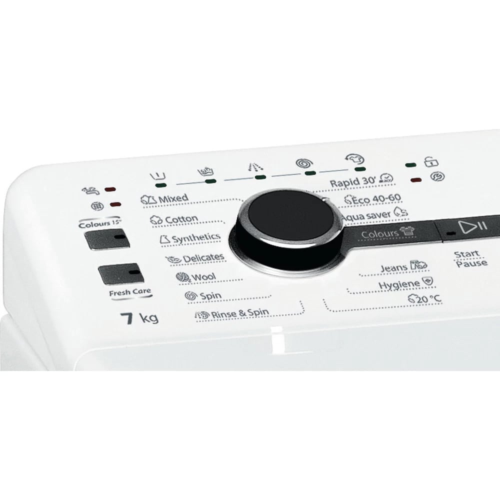 Masina de spalat rufe verticala WHIRLPOOL TDLRB 7222BS EU/N, 6th Sense, 7 kg, 1200rpm, Clasa E, alb
