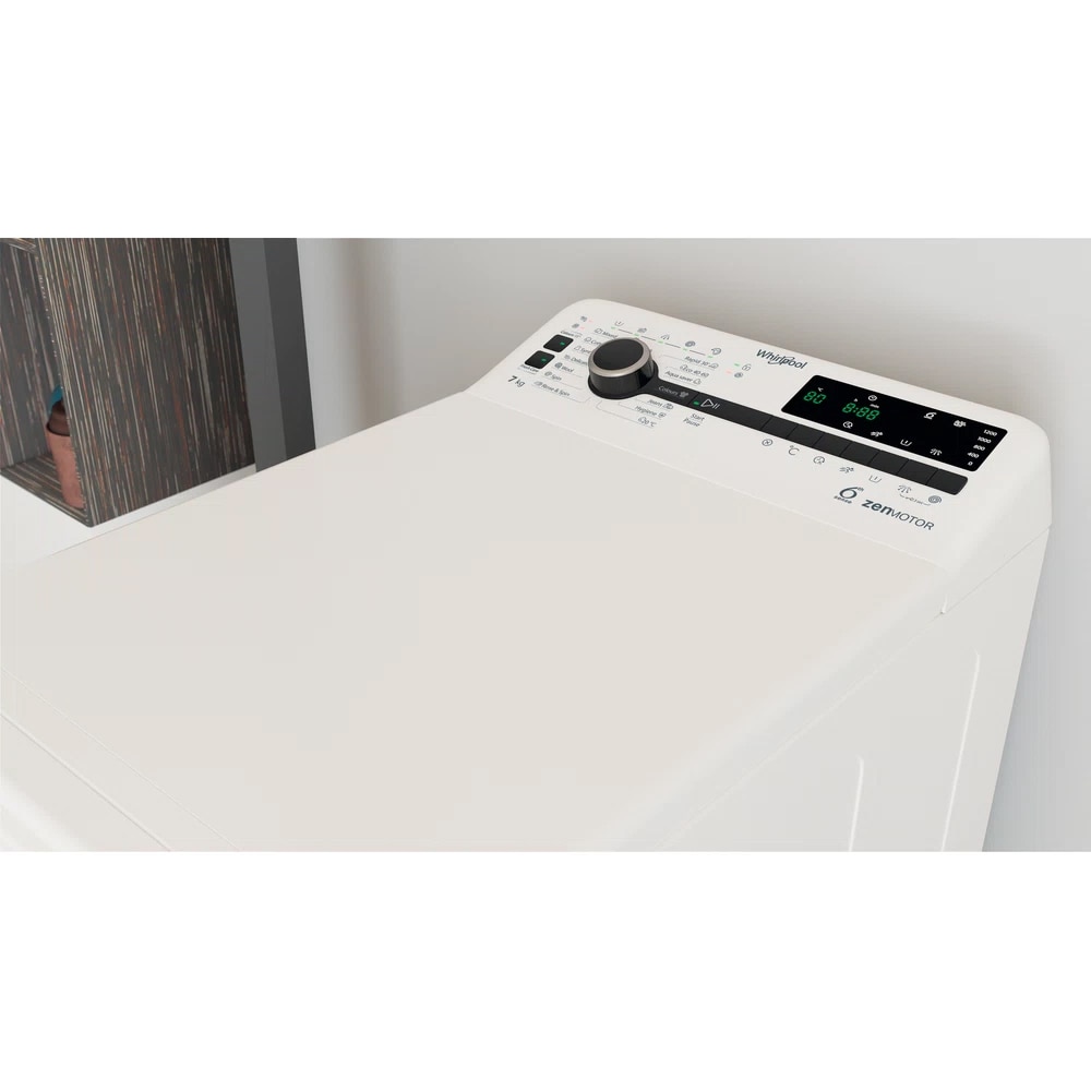 Masina de spalat rufe verticala WHIRLPOOL TDLRB 7232BS EU, 6th Sense, 7 kg, 1200rpm, Clasa D, alb