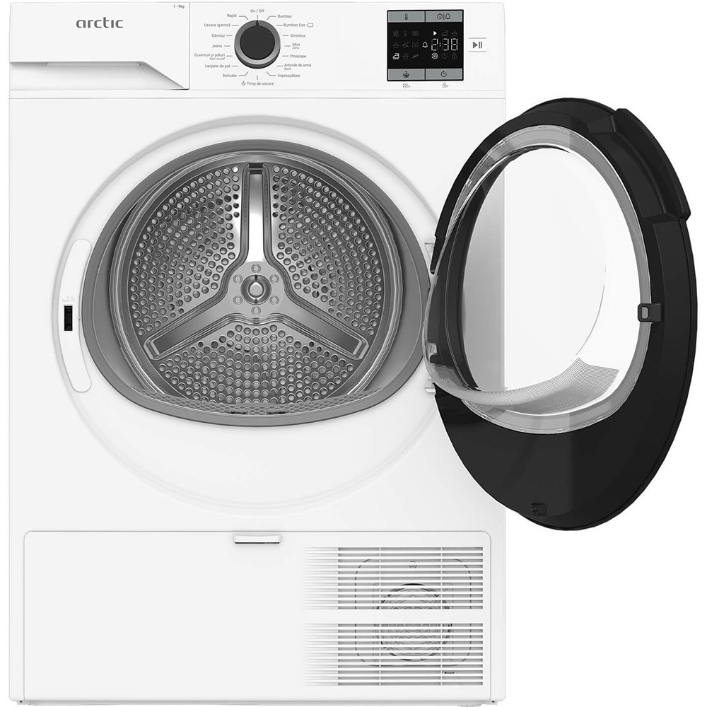 Uscator de rufe ARCTIC A2T19239W, Pompa de caldura, 9 kg, 15 programe, Clasa D, alb