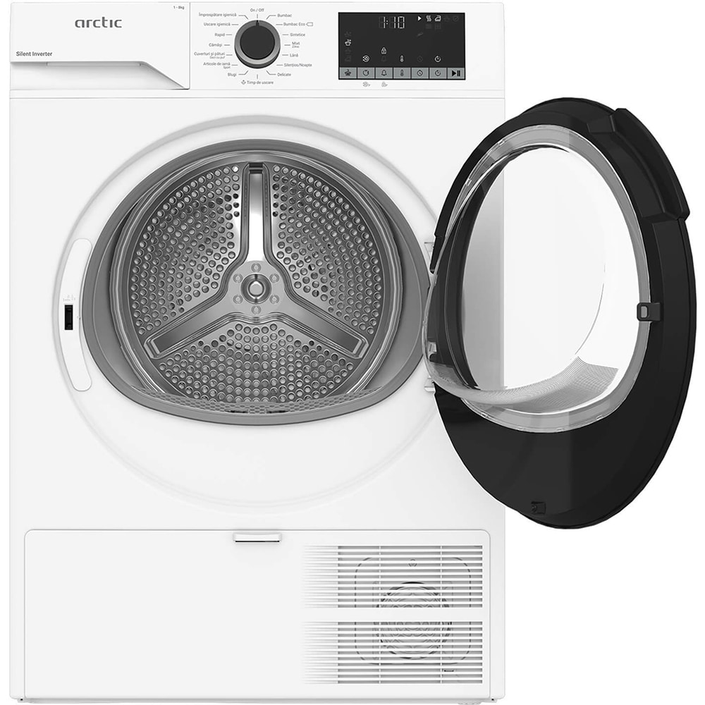 Uscator de rufe ARCTIC A2T28249W, Pompa de caldura, 8 kg, 15 programe, Clasa C, alb