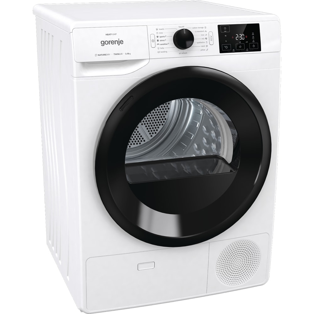 Uscator de rufe GORENJE D2NE82/GN, Pompa de caldura, 8 kg, 16 programe, Clasa A++, alb