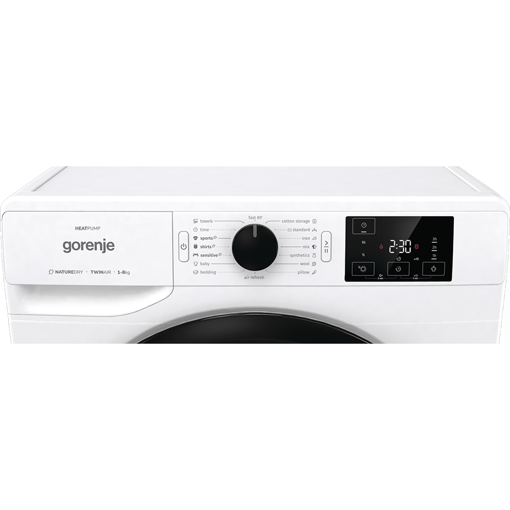 Uscator de rufe GORENJE D2NE82/GN, Pompa de caldura, 8 kg, 16 programe, Clasa A++, alb