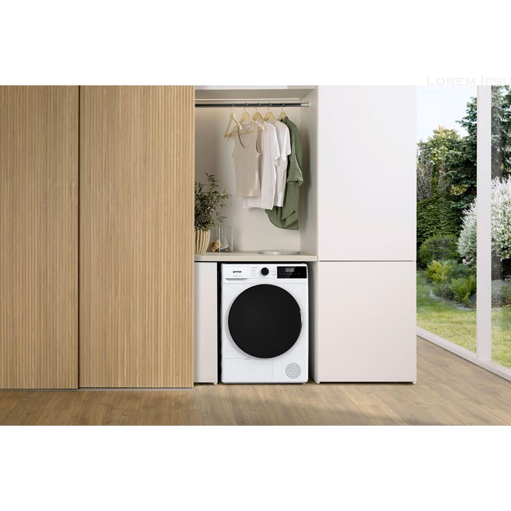 Uscator de rufe GORENJE DHNA93, Pompa de caldura, 9 kg, 15 programe, Clasa C, alb
