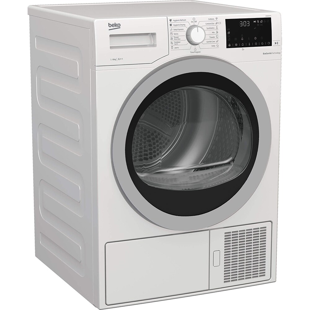 Uscator de rufe BEKO DS 8439 TX, Pompa de caldura, 8 kg, 16 programe, Clasa A++, alb