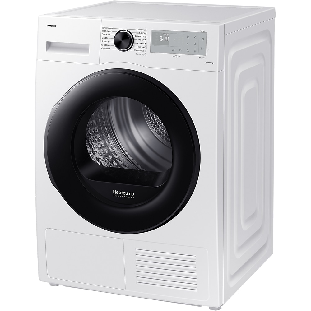 Uscator de rufe SAMSUNG DV80CGC0B0AHLE, Pompa de caldura, AI Control, 8 kg, 14 programe, Clasa A++, alb