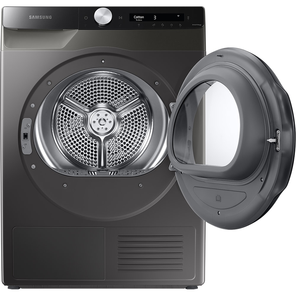 Uscator de rufe SAMSUNG DV80T5220AX/S7, AI Control, Pompa de caldura, 8 kg, 14 programe, Clasa A+++, inox