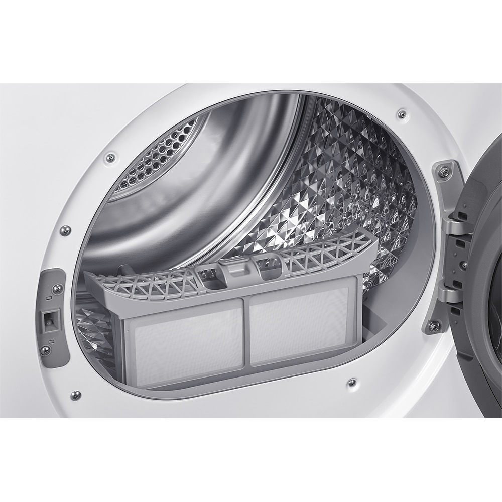 Uscator de rufe SAMSUNG DV90CGC0A0AELE, Pompa de caldura, AI Control, 9 kg, 14 programe, Clasa E, alb