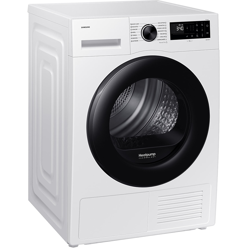 Uscator de rufe SAMSUNG DV90DG52A0AELE, Pompa de caldura, 9 kg, 14 programe, Clasa C, Wi-Fi, alb