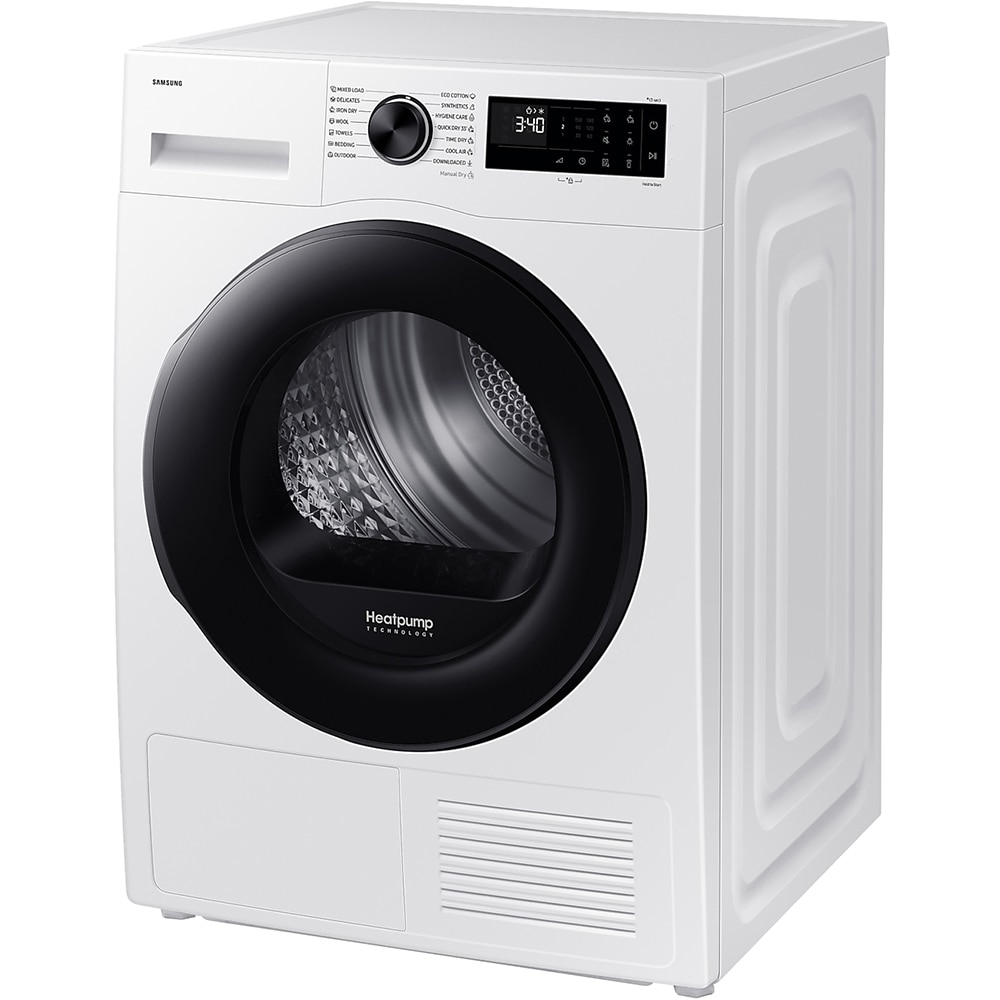 Uscator de rufe SAMSUNG DV90DG52A0AELE, Pompa de caldura, 9 kg, 14 programe, Clasa C, Wi-Fi, alb