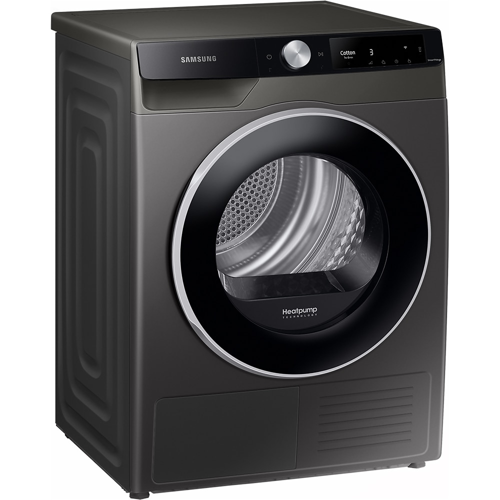 Uscator de rufe SAMSUNG DV90T6240LX/S7, Pompa de caldura, AI Control, 9 kg, 16 programe, Clasa C, inox