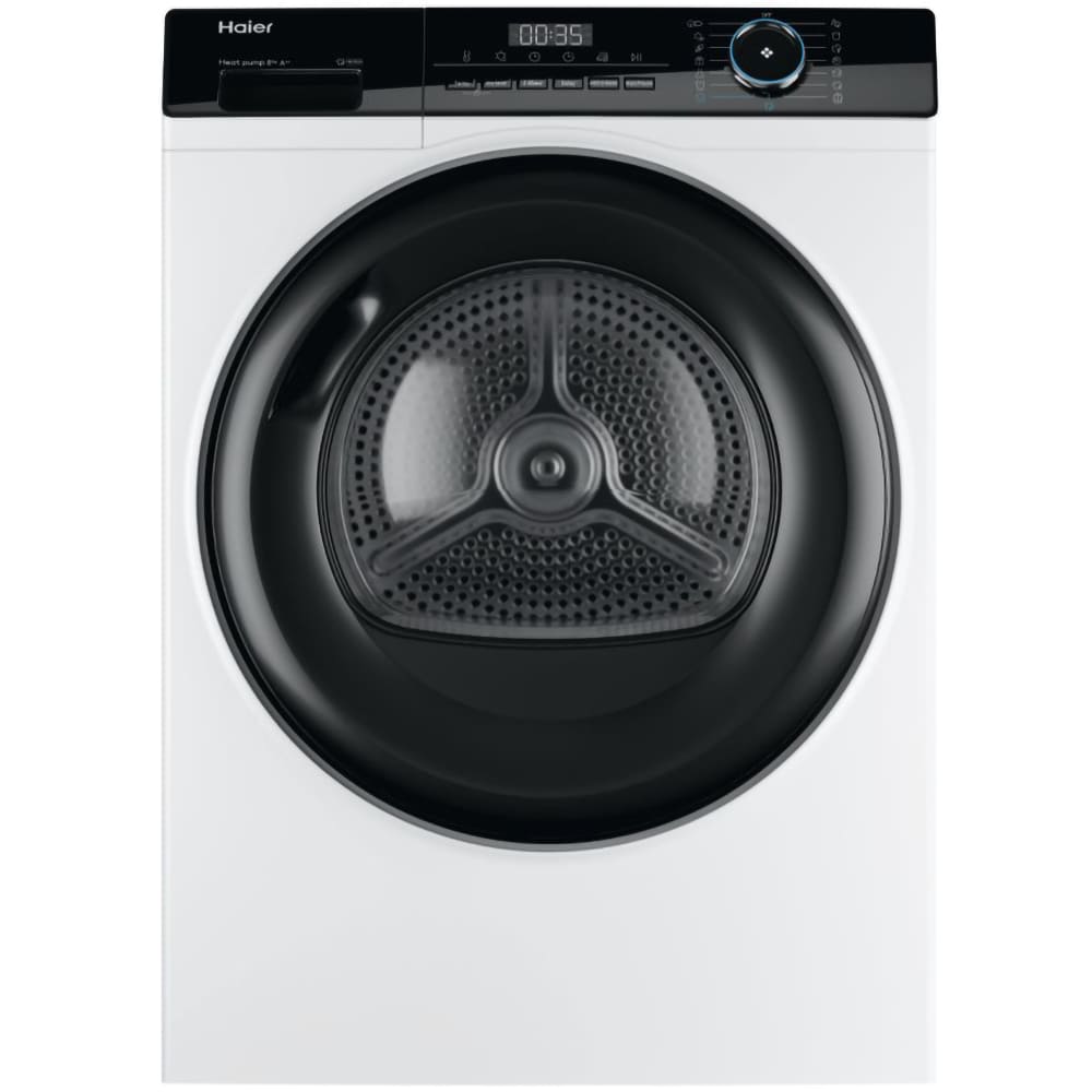 Uscator de rufe HAIER HD80-A2939, Pompa de caldura, 8 kg, 15 programe, Clasa A++, alb