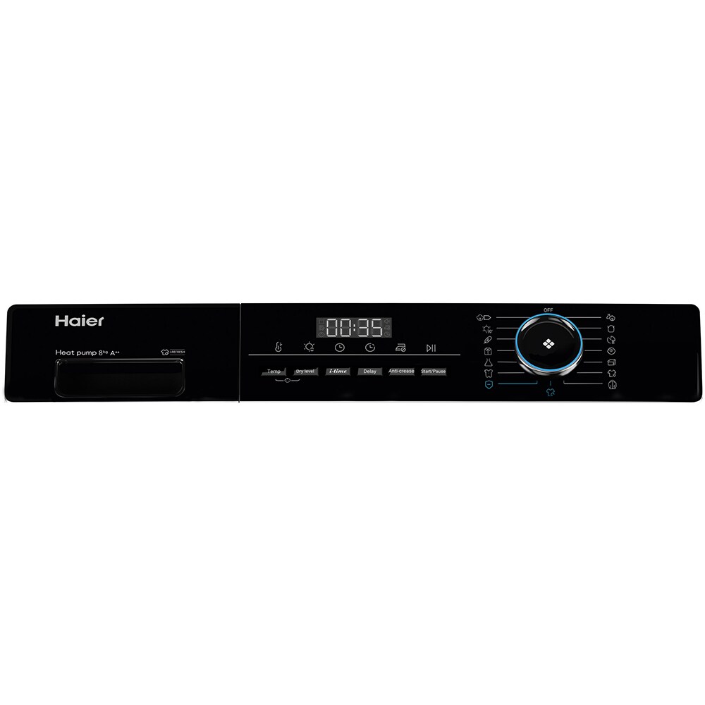 Uscator de rufe HAIER HD80-A2939, Pompa de caldura, 8 kg, 15 programe, Clasa A++, alb