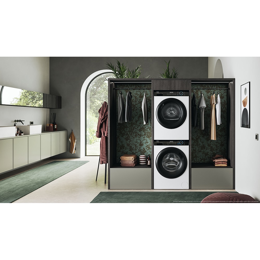 Uscator de rufe HAIER HD90-A2939-S, Pompa de caldura, 9 kg, 15 programe, Clasa E, alb