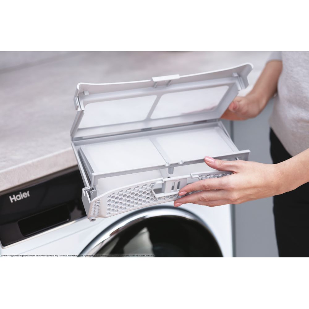 Uscator de rufe HAIER I-Pro Series 5 HD90-A2959, Pompa de caldura, 9 kg, 12 programe, Clasa A++, alb