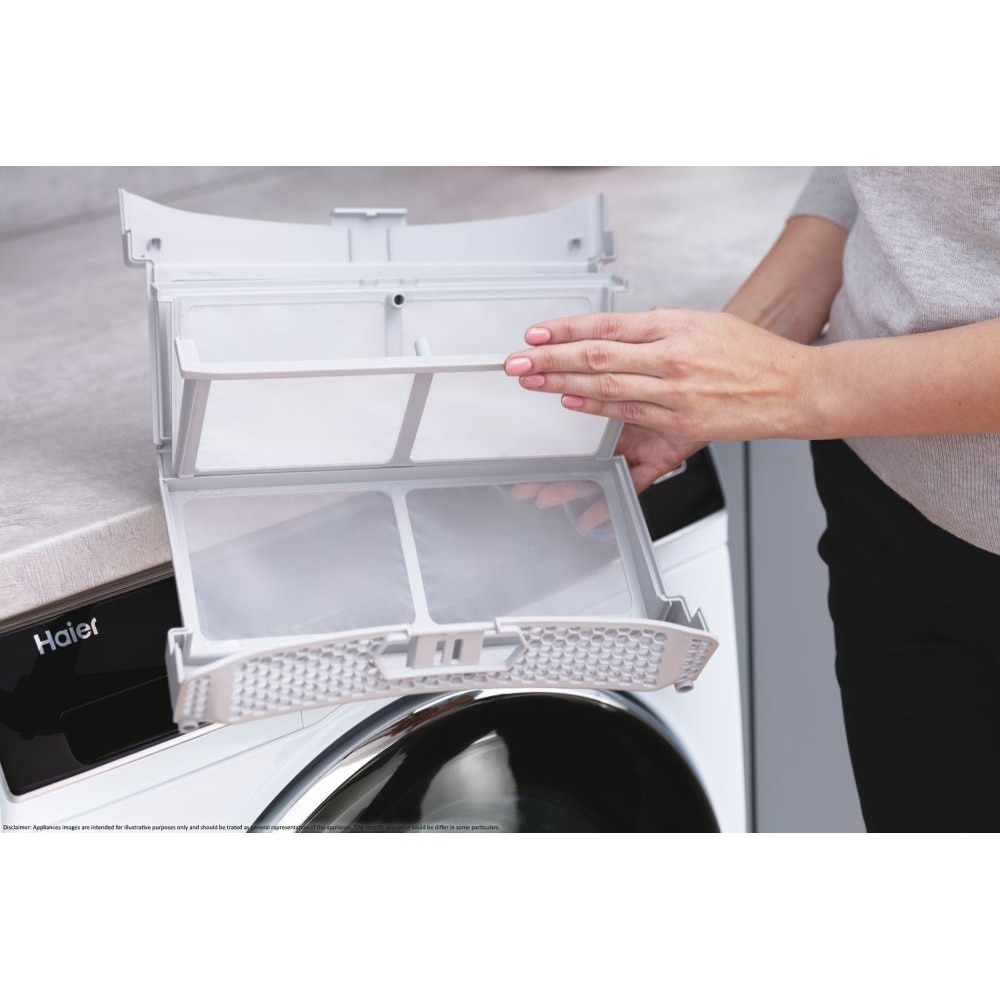Uscator de rufe HAIER I-Pro Series 5 HD90-A2959, Pompa de caldura, 9 kg, 12 programe, Clasa A++, alb