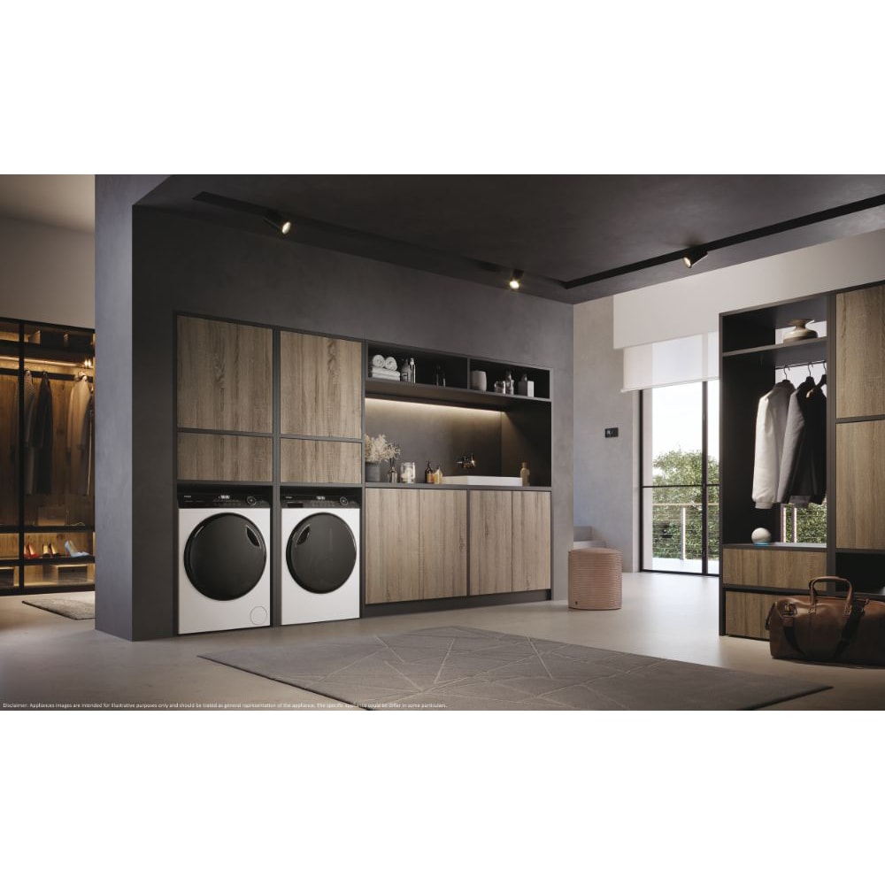 Uscator de rufe HAIER I-Pro Series 5 HD90-A2959, Pompa de caldura, 9 kg, 12 programe, Clasa A++, alb