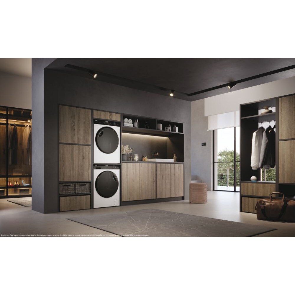 Uscator de rufe HAIER I-Pro Series 5 HD90-A2959, Pompa de caldura, 9 kg, 12 programe, Clasa A++, alb