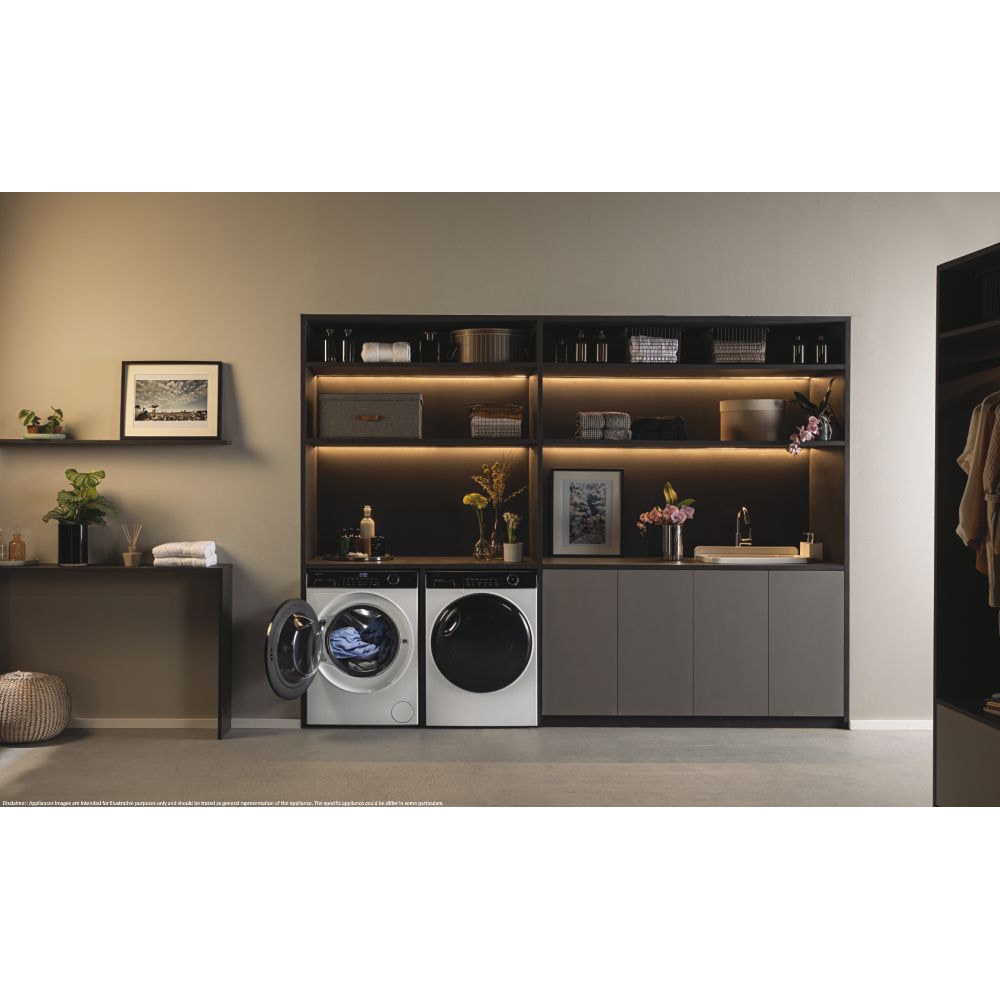 Uscator de rufe HAIER I-Pro Series 5 HD90-A2959, Pompa de caldura, 9 kg, 12 programe, Clasa A++, alb