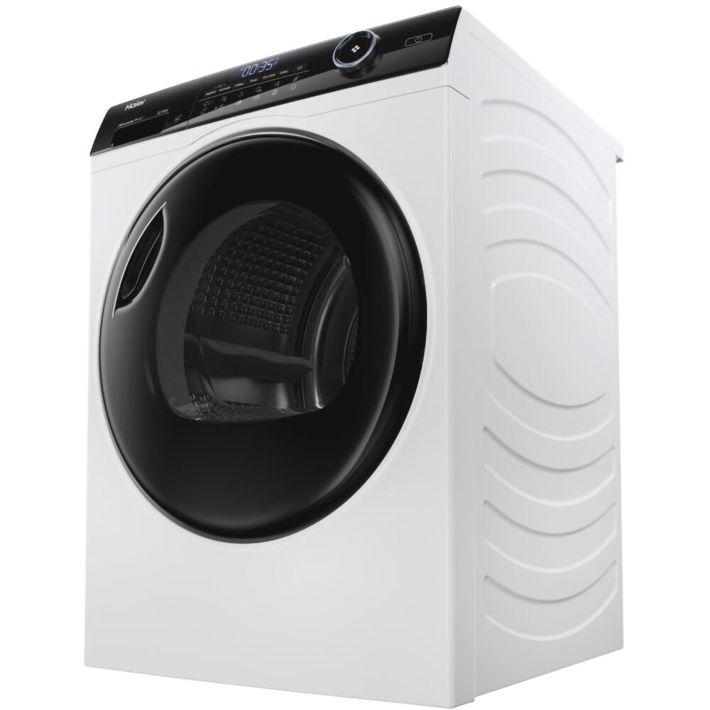 Uscator de rufe HAIER I-Pro Series 5 HD90-A2959, Pompa de caldura, 9 kg, 12 programe, Clasa A++, alb