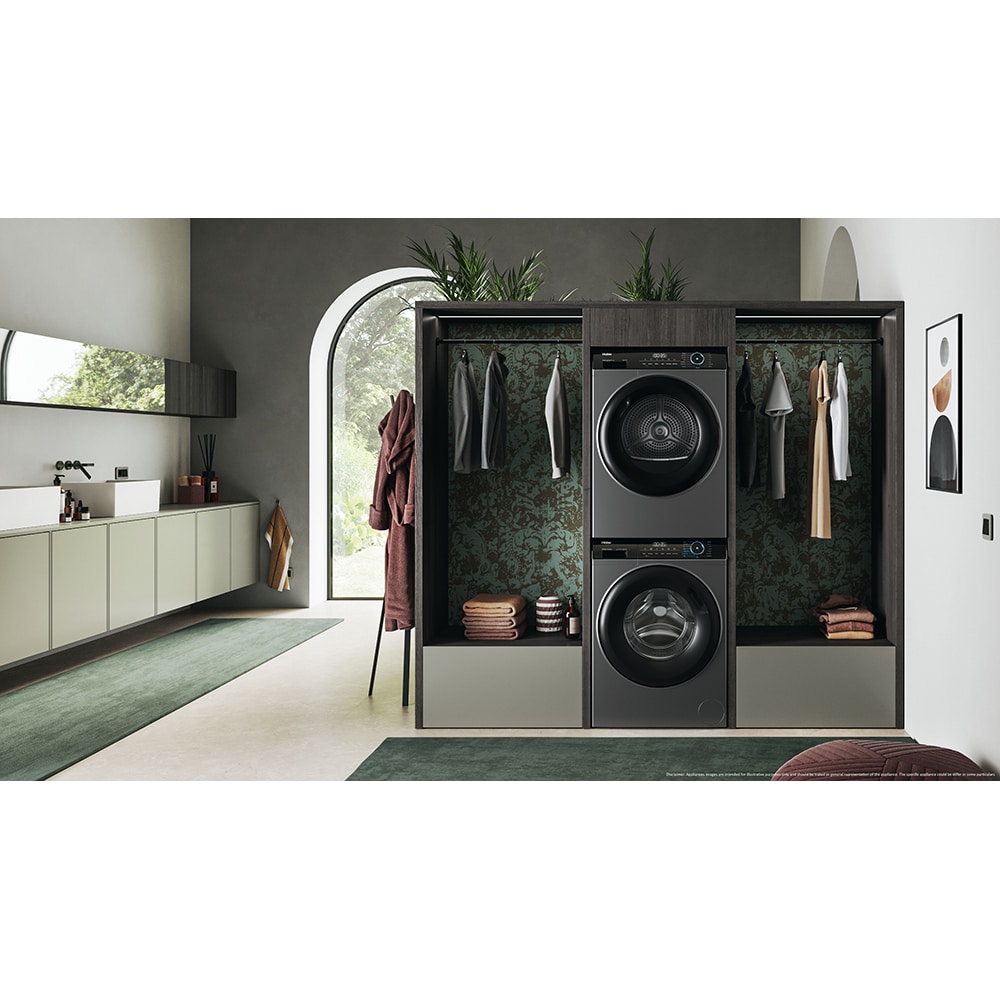 Uscator de rufe HAIER HD90-A3939R-S, Pompa de caldura, 9 kg, 15 programe, Clasa C, antracit