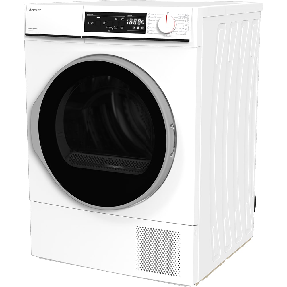 Uscator de rufe SHARP KD-NHA9S7GW2-EE, Pompa de caldura, 9 kg, 15 programe, Clasa A++, alb