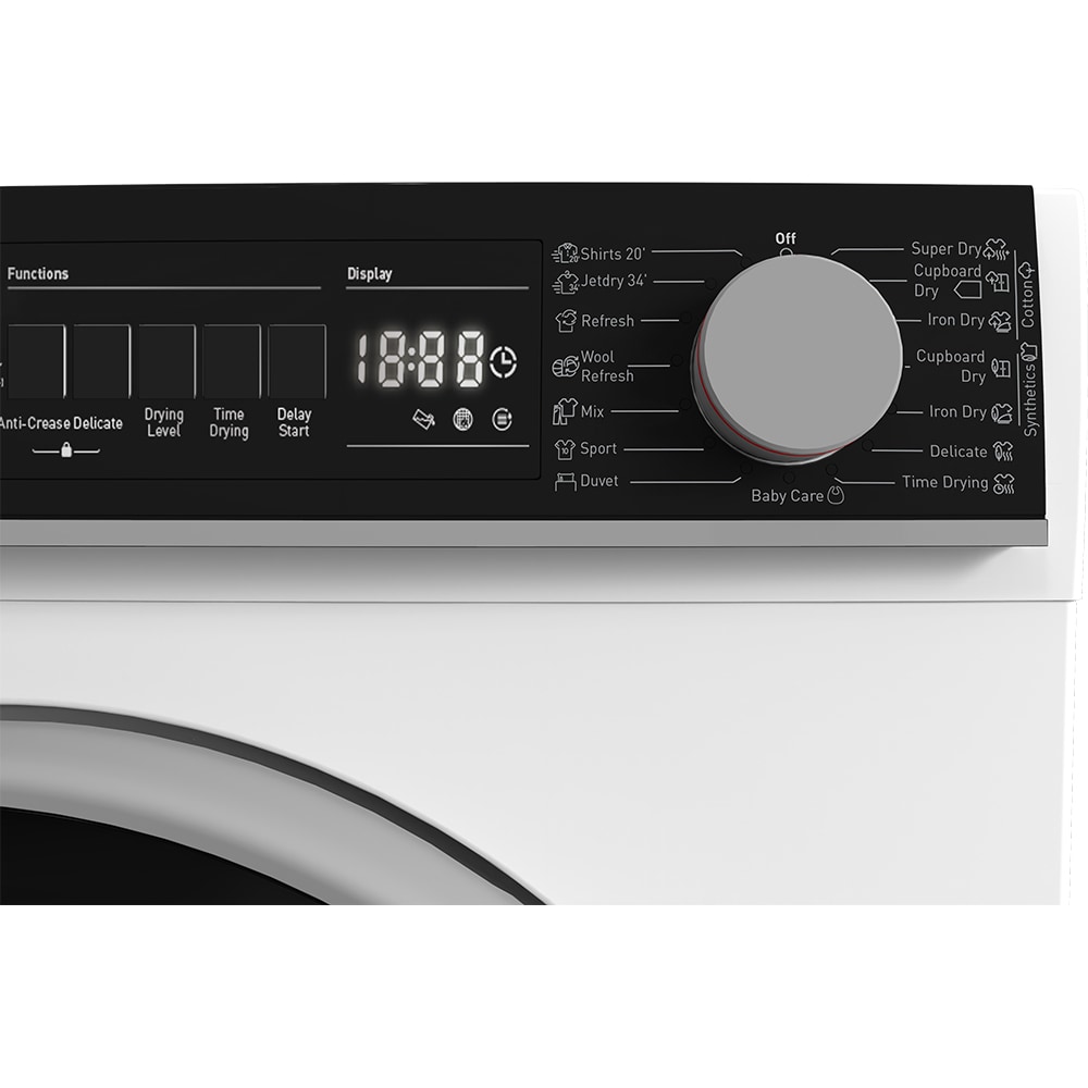 Uscator de rufe SHARP KD-NHB8S7GW21-EE, Pompa de caldura, 8 kg, 15 programe, Clasa A++, alb
