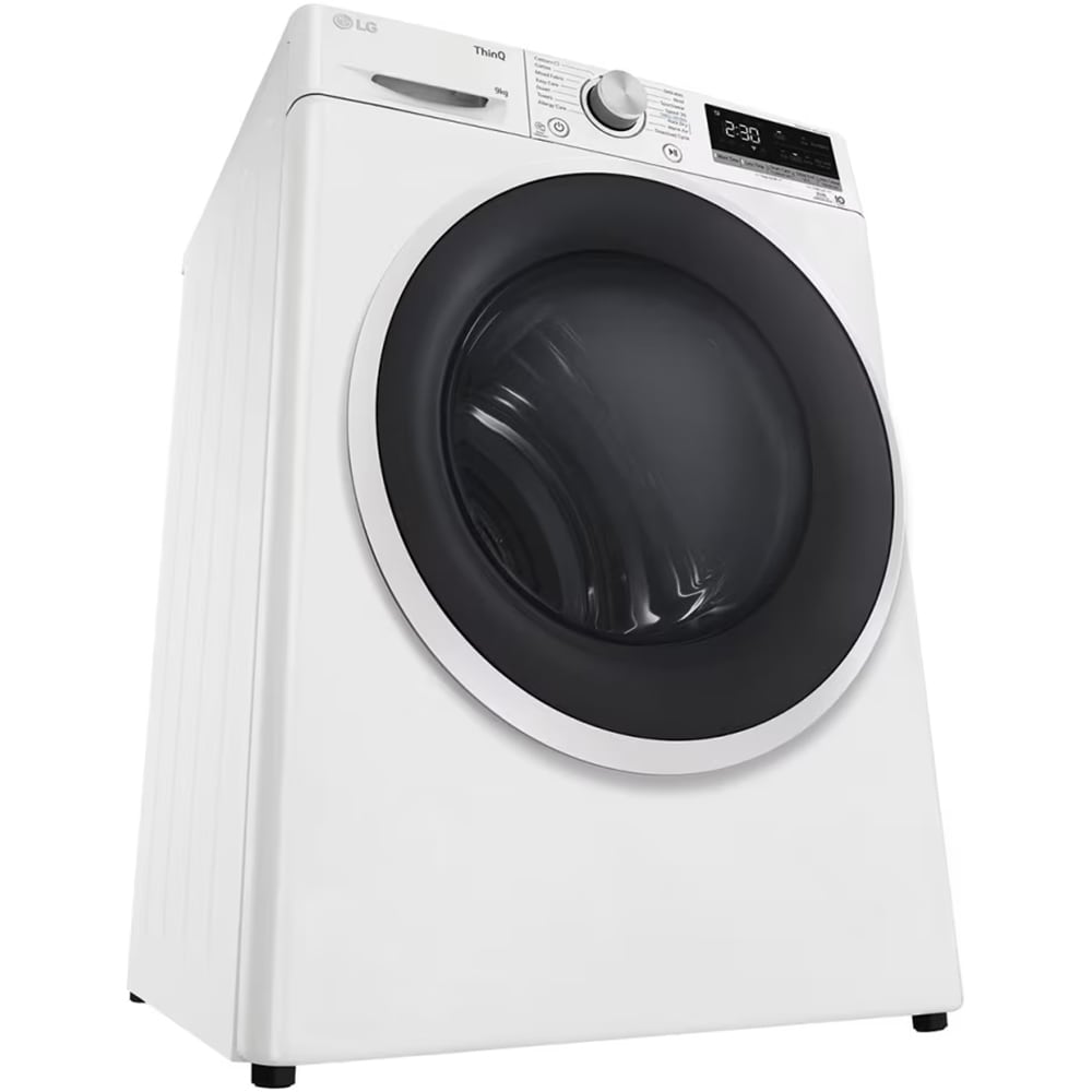 Uscator de rufe LG RH90V5AV6N, SmartThinQ, Condensare si pompa de caldura, 9 kg, 14 programe, Clasa D, alb