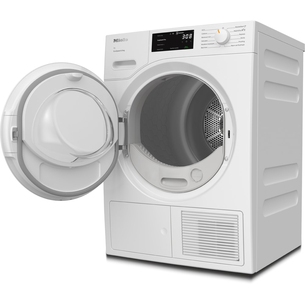 Uscator de rufe MIELE TWC 640 WP EcoSpeed, Pompa de caldura, 8 kg, 12 programe, Clasa C, Wi-Fi, alb