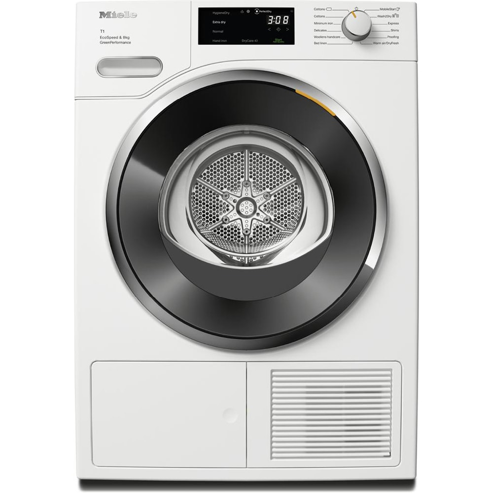 Uscator de rufe MIELE TWF 760 WP, Pompa de caldura, 8 kg, 12 programe, Clasa C, alb