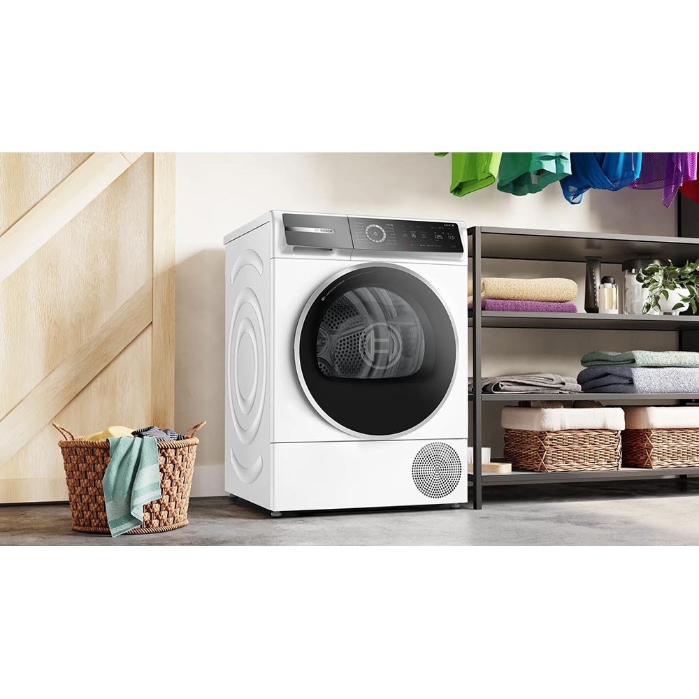 Uscator de rufe BOSCH WQB245A0BY, Condensare si pompa de caldura, 9 kg, 14 programe, Clasa C, alb
